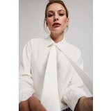 Marisse Shirt With A Tied Neckline And Decorative Pearl Buttons | Shoptok.si
