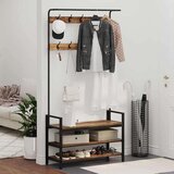 vidaXL Vješalica za kapute s policom Staro drvo 95 x 34 x 184 cm | shoptok.hr