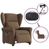 vidaXL Električni masažni naslanjač rjavo blago, (21824554) | Shoptok.si