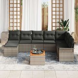  9-delni vrtni sofa set z blazinami Siva Poli Ratan Akacija, (22091589) | Shoptok.si
