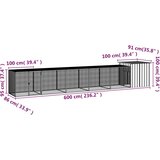  Kavez za kokoši antracit 600x91x100 cm pocinčani čelik | shoptok.hr