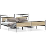 Maison Chic Kovinski posteljni okvir - Dvoposteljna postelja - Zakonska postelja brez vzmetnice sonoma hrast 193x203 cm-J47, (21762748) | Shoptok.si