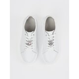 Sergio Leone White leather sneakers with a pin | Shoptok.si