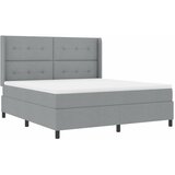  LED Box Spring Krevet Svijetlo siva 180 x 200 cm tkanina | Eponuda.ba