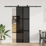 Furnova Drsna vrata z opremo 76x205 cm kaljeno steklo in aluminij, (21945089) | Shoptok.si