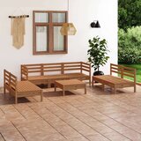  Vrtna sedežna garnitura 8-delna medeno rjava trdna borovina, (20675564) | Shoptok.si