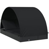 LEŽAJ Ležaj za sunčanje za 2 osobe crni 211 x 112 x 140 cm poliratan | shoptok.hr