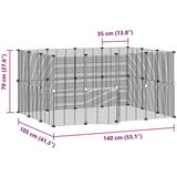  Kavez za ljubimce s 28 panela i vratima crni 35 x 35 cm čelični | shoptok.hr
