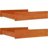  The Living Store Predal za posteljo 2 kosa voščeno rjava trdna borovina - Posteljni Predal, (21493935) | Shoptok.si