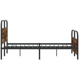 Metalni Kovinski posteljni okvir brez vzmetnice dimljen hrast 137x190cm, (21607513) | Shoptok.si
