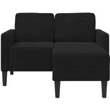 SOFA 2-sjed s ležaljkom u obliku slova L crna 125 cm baršun | shoptok.hr