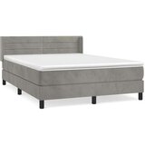  Box spring postelja z vzmetnico svetlo siva 140x200 cm žamet, (20725255) | Shoptok.si
