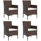  5-dijelni vrtni blagovaonski set s jastucima smeđe-crni | shoptok.hr