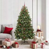 vidaXL Umjetno božićno drvce S LED lampica Zelena 180 cm PVC i metal | shoptok.hr
