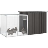 vidaXL Kavez za zečeve antracit 200 x 91 x 100 cm od pocinčanog čelika | shoptok.hr