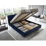 ELTAP Tamno plavi tapecirani bračni krevet s prostorom za odlaganje s podnicom 160x200 cm Plissa – | shoptok.hr