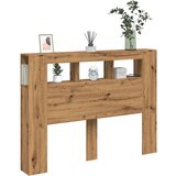 vidaXL LED posteljno vzglavje artisan hrast 140x18,5x103,5 cm inž. les | Shoptok.si