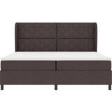  Postelja z vzmetnico v temno rjavi barvi, 200x200 cm tkanina, (22052877) | Shoptok.si