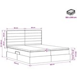  Krevet s od storage s uzglavljem Tamnosiva 180 x 200 cm Tkanina - Tamnosiva 180 x 200 cm Dizajn linija | shoptok.hr