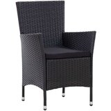 Poli 7-dijelni vrtni blagovaonski set od poliratana s jastucima crni | shoptok.hr