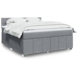 vidaXL Box spring postelja z vzmetnico svetlo siva 180x200 cm blago | Shoptok.si