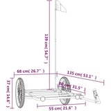 Prikolica za bicikl crna 135 x 68 x 37 cm željezna | shoptok.hr