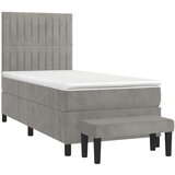 Box spring krevet s madracem svjetlosivi 80 x 200 cm baršunasti | shoptok.hr