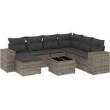  8-dijelni set vrtnih sofa od poliratana s jastucima sivi | shoptok.hr