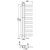  p.m.h. T2W-L - rebrasti peškirni radijator theia 352W 154 cm levi/beli | Eponuda.com