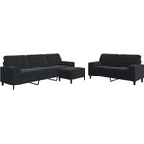  3-dijelni set sofa s jastucima crni baršunasti | shoptok.hr