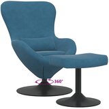 Jaja Stolica s Pufom with Footstool Plava Baršun | shoptok.hr