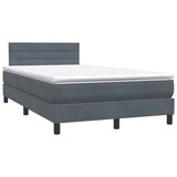 Box Spring krevet s madracem i LED tamno sivi 120x220 cm baršun | shoptok.hr