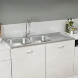 vidaXL Kuhinjski sudoper s dvije kadice srebrni 1200x500x155 mm čelik cijene