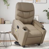 Maison Chic masažni naslanjač - Relax naslanjač s funkcijo vstajanja kapučino umetno usnje, (22061449) | Shoptok.si