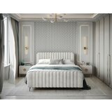 MID.YOU POSTELJA Z VZMETNICO 180 cm x 200 cm , les, tekstil, leseni material bež | Shoptok.si