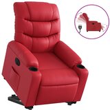 Maison Chic Električni naslanjač - Relax naslanjač s funkcijo vstajanja rdeče umetno usnje, (22061806) | Shoptok.si