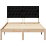 vidaXL Krevetni okvir s tapiciranim uzglavljem Smeđa 120 x 190 cm | shoptok.hr