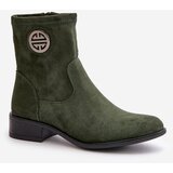 Boto Women's Boots With Zip And Decorative Detail Eco Suede Green Lerioria | Shoptok.si