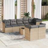 vidaXL 9-dijelni set vrtnih sofa s jastucima bež od poliratana Cijene
