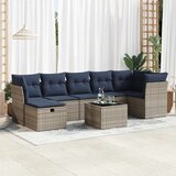  8-dijelni set vrtnih sofa od poliratana s jastucima sivi | shoptok.hr