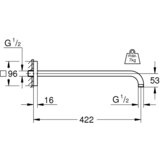 Grohe stenska nosilna roka za prho Rainshower, 422 mm (26145000) Cene