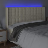  LED uzglavlje krem 147 x 16 x 118/128 cm od umjetne kože | shoptok.hr