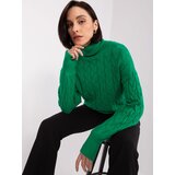 Fashion Hunters Women's green turtleneck with braids Cene