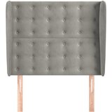  Uzglavlje s ušima svjetlosivo 103x23x118/128 cm baršunasto | shoptok.hr