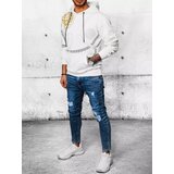 DStreet Bluza męska z kapturem i nadrukiem biała | Shoptok.si