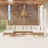 The Living Store Vrtna sedežna garnitura 6-delna z blazinami med. rjava borovina - Vrtna Sedežna Garnitura, (21423018) | Shoptok.si