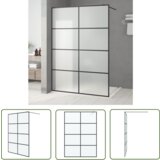 The Living Store Pregrada za tuš črna 140x195 cm motno ESG steklo - Tuš Stena, (21745300) Cene