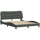  Okvir kreveta s LED svjetlima tamnosivi 160 x 200 cm od tkanine | shoptok.hr