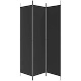 Sobna Paravan 3-delni 150x200 cm črna blago, (20595081) | Shoptok.si