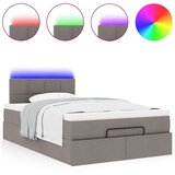 vidaXL Otomanski posteljni okvir z vzmetnico taupe 120x200 cm blago | Shoptok.si